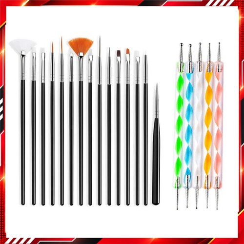 Set pennelli nail art acrilico - set,