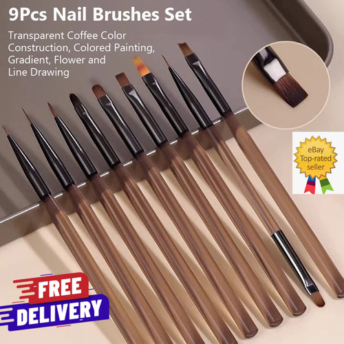 Set pennelli nail art - 9, pezzi